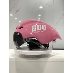 Nón Thể Thao POC 01 Màu Hồng Chữ Trắng Thời Trang Có Kèm Kính và Tặng Bộ Lót Rời Thay Thế.
