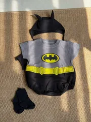  Hàng QC - Áo liền thân bodysuit kèm mũ và tất siêu nhân batman người dơi (ảnh thật)