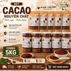 COMBO 5KG Bột Cacao Nguyên Chất (Sánh,Mịn,Đậm vị hàng chuẩn loại 1) Shop Mẹ Tôm