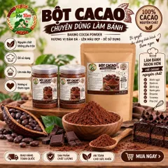 Bột CaCao (LÀM BÁNH) Nguyên chất Không Đường ( Pha uống vẫn ngon nhưng sẽ k sánh mịn )
