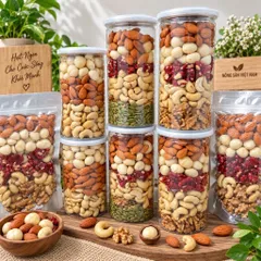 500gram Mix 5 Loại Hạt Nguyên Vị ( Hạnh Nhân, Macca, Điều Sữa, Óc Chó Đỏ và Vàng )