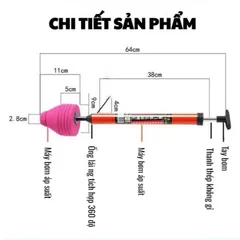 Dụng cụ thông tắc, xử lý tắc nghẽn bồn cầu, WC bằng khí nén