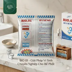 Giá sỉ 1 thùng(50 gói tặng 10) Men vi sinh BiO 01 diệt trứng giun, chống đầy bồn cầu, làm tiêu cặn bã,... gói 200g