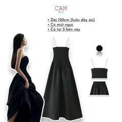 Đầm Maxi Hai Dây Sợi Bún, Đầm Maxi Xoè, Đầm Hai Dây Dài Cho Nữ, Đầm Maxi Đi Biển