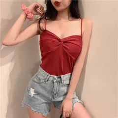 Áo len 2 dây ôm ngực màu đỏ sexy gợi cảm