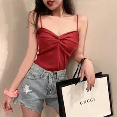 Áo len 2 dây ôm ngực màu đỏ sexy gợi cảm