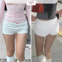 Quần Short Đám Mây, Quần Đùi Nữ, Quần Đùi Body Đính Nơ Cho Nữ