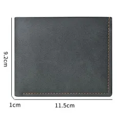 Ví Nam Da Lộn PU Cao Cấp Siêu Mỏng Gọn 9.1x11.5cm - Bifold Wallet Nam Tính Lịch Lãm