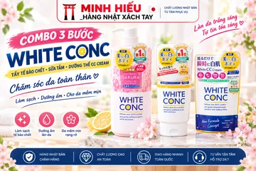 Bộ Chăm Sóc Da White Conc 3 Món – Sữa Tắm Sakura 600ml, Tẩy Tế Bào Chết Và Kem Dưỡng Thể