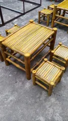Bàn ghế tre - 1 bàn tùy chọn 4 ghế đôn hoặc 2 ghế đôn - Kích thước cao 50cm X dài 70cm X rộng 50cm - Sẵn 3 màu