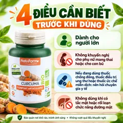 Nat&Form Curcuma Bio 200 Viên – Viên Uống Nghệ Hữu Cơ Pháp, Hỗ Trợ Tiêu Hóa, Sức Khỏe Xương Khớp