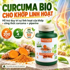 Nat&Form Curcuma Bio 200 Viên – Viên Uống Nghệ Hữu Cơ Pháp, Hỗ Trợ Tiêu Hóa, Sức Khỏe Xương Khớp