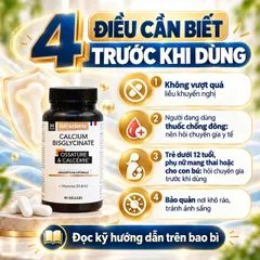 Nat&Form Calcium Bisglycinate 90 Viên Bổ Sung Canxi Hữu Cơ, Vitamin D3 K2 Hỗ Trợ Xương Chắc Khỏe – Pháp