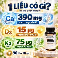 Nat&Form Calcium Bisglycinate 90 Viên Bổ Sung Canxi Hữu Cơ, Vitamin D3 K2 Hỗ Trợ Xương Chắc Khỏe – Pháp