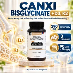 Nat&Form Calcium Bisglycinate 90 Viên Bổ Sung Canxi Hữu Cơ, Vitamin D3 K2 Hỗ Trợ Xương Chắc Khỏe – Pháp
