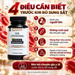 Nat&Form Fer Liposomal 60 Viên Bổ Sung Sắt Liposomal, Vitamin C B9 B12