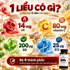 Nat&Form Fer Liposomal 60 Viên Bổ Sung Sắt Liposomal, Vitamin C B9 B12