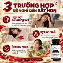 Nat&Form Fer Liposomal 60 Viên Bổ Sung Sắt Liposomal, Vitamin C B9 B12