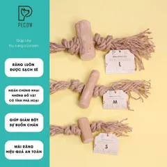 Pet Chew Stick - Đồ chơi cho thú cưng thắt nút bằng gỗ cà phê và dây thừng bản 1 cục Size S