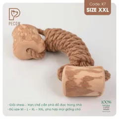 Que 2 khúc từ gỗ cà phê bện dây ở giữa K7 - Size XXL - Làm sạch răng, giải stress cho boss