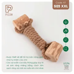 Que 2 khúc từ gỗ cà phê bện dây ở giữa K7 - Size XXL - Làm sạch răng, giải stress cho boss