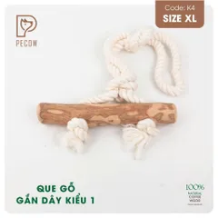 Que từ gỗ cà phê gắn dây kiểu 1 K4 - Size XL - Làm sạch răng, giải stress cho boss