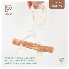 Que từ gỗ cà phê gắn dây kiểu 1 K4 - Size XL - Làm sạch răng, giải stress cho boss