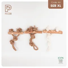 Que từ gỗ cà phê gắn dây kiểu 1 K4 - Size XL - Làm sạch răng, giải stress cho boss