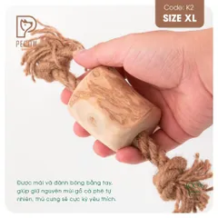 Que từ gỗ cà phê gắn dây 1 cục + nút 2 đầu K2 - Size XL
