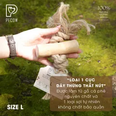 Dây thừng thắt nút loại 1 cục từ gỗ cà phê đủ kích thước - Giảm mảng bám, sạch răng cho thú cưng