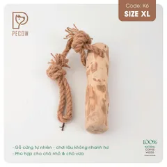 Que từ gỗ cà phê gắn dây kiểu 3 K6 - Size XL - Làm sạch răng, giải stress cho boss