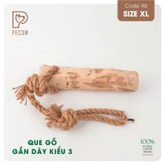 Que từ gỗ cà phê gắn dây kiểu 3 K6 - Size XL - Làm sạch răng, giải stress cho boss