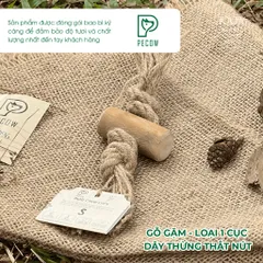 Gỗ gặm thắt nút bằng gỗ cà phê và dây thừng Size S bản 1 cục dành cho thú cưng