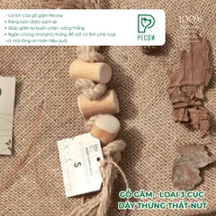 Gỗ gặm thắt nút bằng gỗ cà phê và dây thừng Size S bản 3 cục dành cho thú cưng