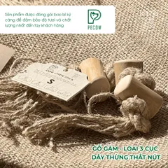 Gỗ gặm thắt nút bằng gỗ cà phê và dây thừng Size S bản 3 cục dành cho thú cưng