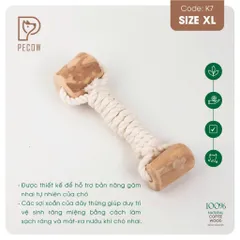 Que 2 khúc từ gỗ cà phê bện dây ở giữa K7 - Size XL - Làm sạch răng, giải stress cho boss
