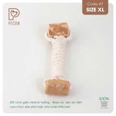 Que 2 khúc từ gỗ cà phê bện dây ở giữa K7 - Size XL - Làm sạch răng, giải stress cho boss