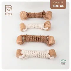 Que 2 khúc từ gỗ cà phê bện dây ở giữa K7 - Size XL - Làm sạch răng, giải stress cho boss