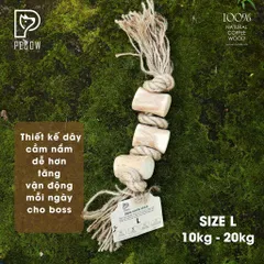 Dây thừng thắt nút từ gỗ cà phê đủ kích thước - Giảm mảng bám, sạch răng cho thú cưng