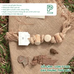 Gỗ gặm thắt nút bằng gỗ cà phê và dây thừng Size M bản 3 cục dành cho thú cưng