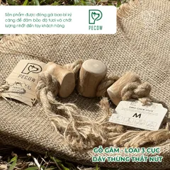 Gỗ gặm thắt nút bằng gỗ cà phê và dây thừng Size M bản 3 cục dành cho thú cưng