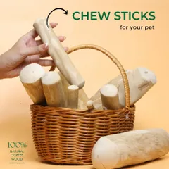 Xương gặm cho chó bằng gỗ cà phê tự nhiên / Giảm căng thẳng và lo âu đa dạng kích thước