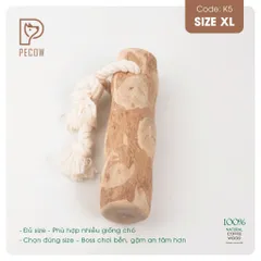 Que từ gỗ cà phê gắn dây kiểu 2 K5 - Size XL - Làm sạch răng, giải stress cho boss