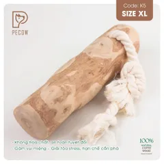Que từ gỗ cà phê gắn dây kiểu 2 K5 - Size XL - Làm sạch răng, giải stress cho boss