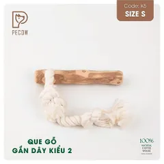 Que từ gỗ cà phê gắn dây kiểu 2 K5 - Size S - Làm sạch răng, giải stress cho boss