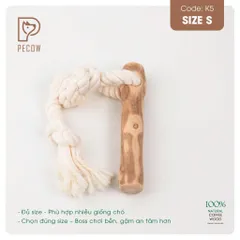Que từ gỗ cà phê gắn dây kiểu 2 K5 - Size S - Làm sạch răng, giải stress cho boss