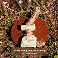 (Size S) Dây thừng thắt nút loại 1 cục từ gỗ cà phê - Giảm mảng bám, sạch răng cho thú cưng