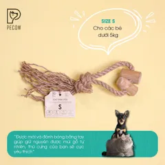 Pet Chew Stick - Đồ chơi cho thú cưng thắt nút bằng gỗ cà phê và dây thừng bản 2 cục Size S