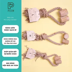 Pet Chew Stick - Đồ chơi cho thú cưng thắt nút bằng gỗ cà phê và dây thừng bản 2 cục Size S
