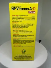 NP Vitamin A-D Plus bổ sung Vitamin A và D giúp sáng mắt, giảm khô da, xơ tóc